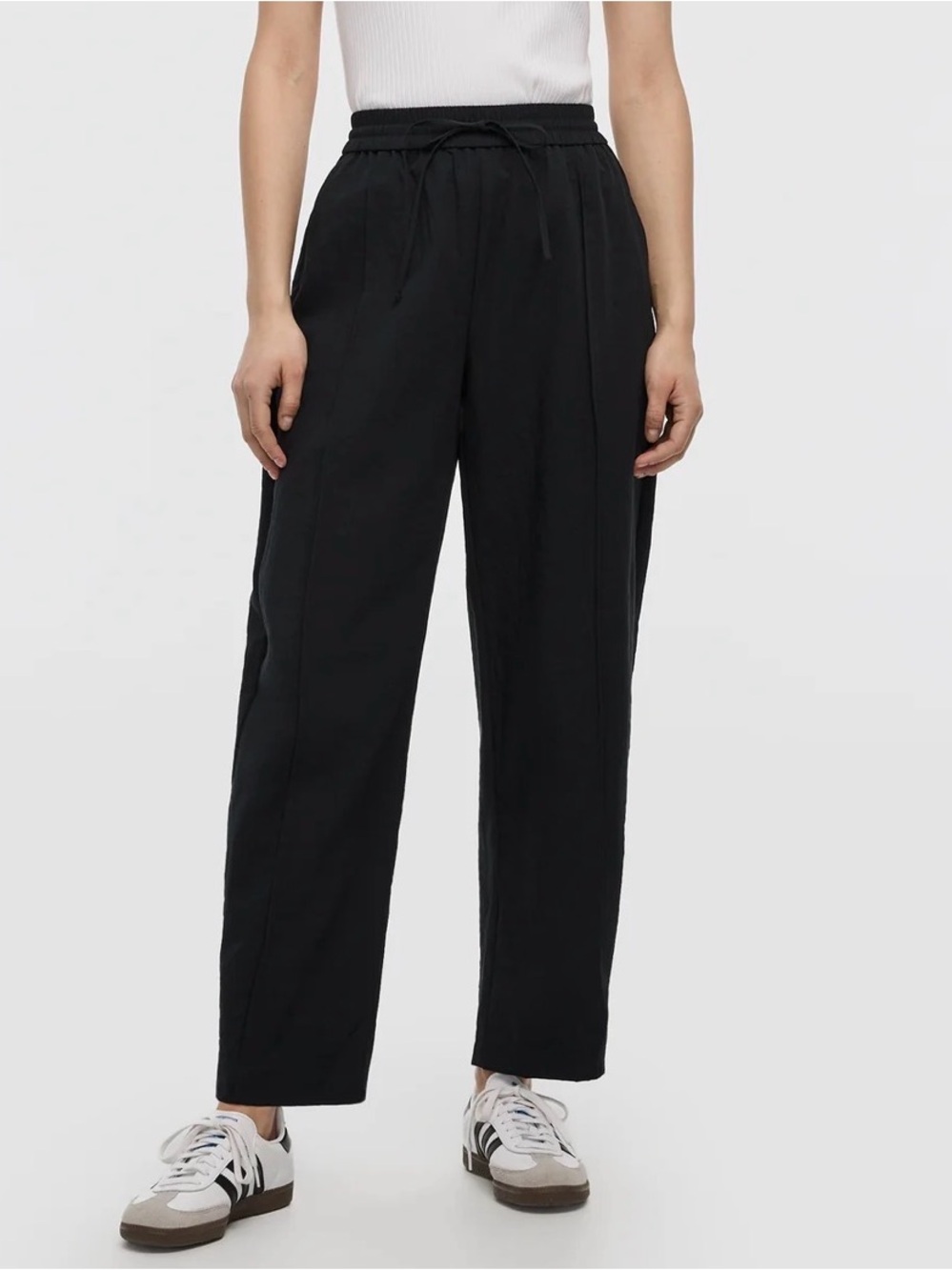 Reitmans Black Drawstring Wide-Leg Pants with Pockets